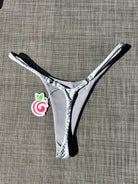 SLYTHER SEAMLESS THONG BOTTOM SILVER - Berry Beachy Swimwear