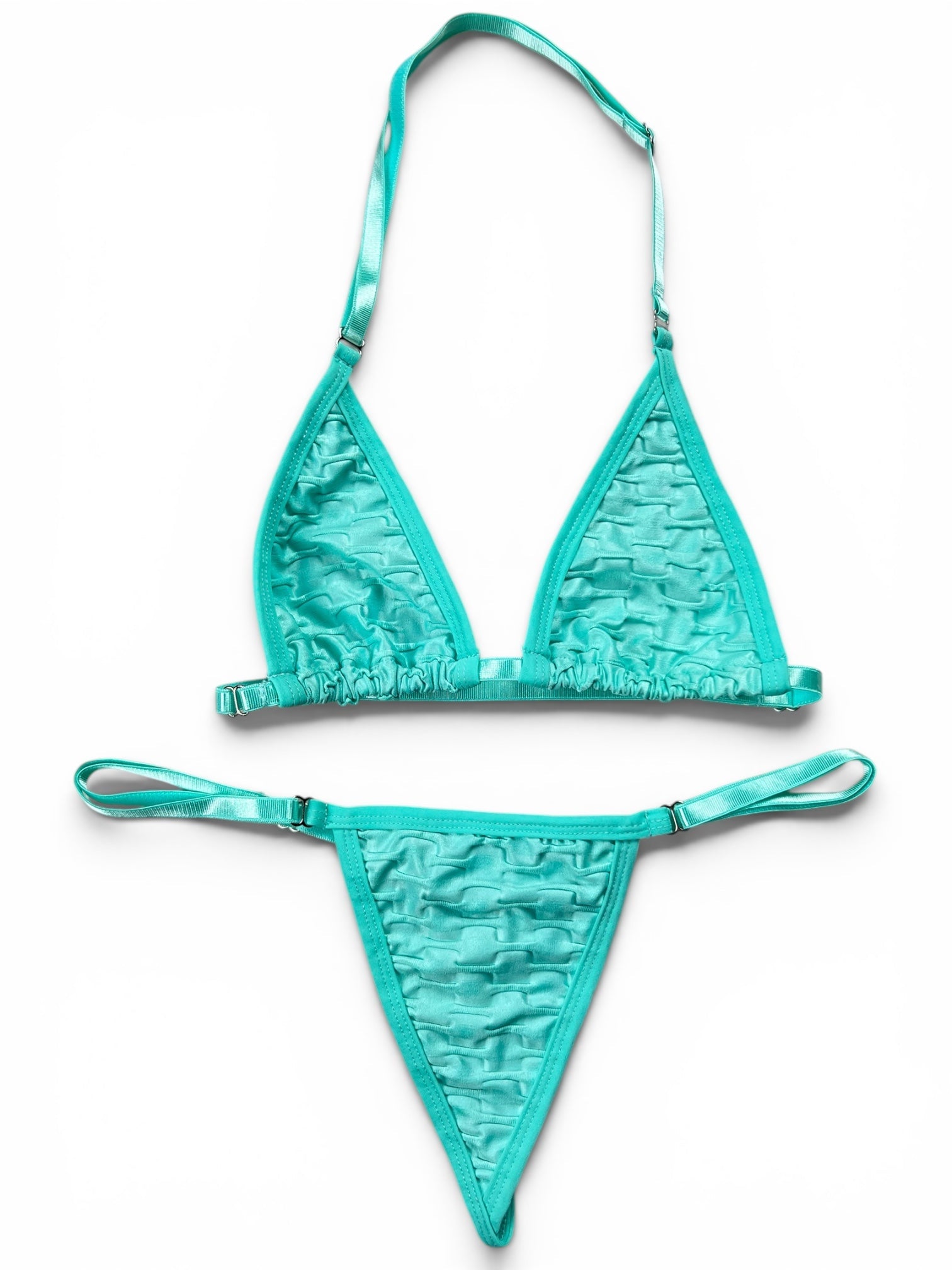 SUN KISSED TANNING BIKINI SET - AQUA BREEZE - Berry Beachy Swimwear