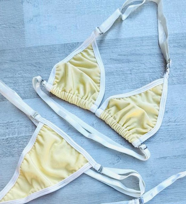 SUN KISSED TANNING BIKINI SET - BUTTER YELLOW - Berry Beachy Swimwear