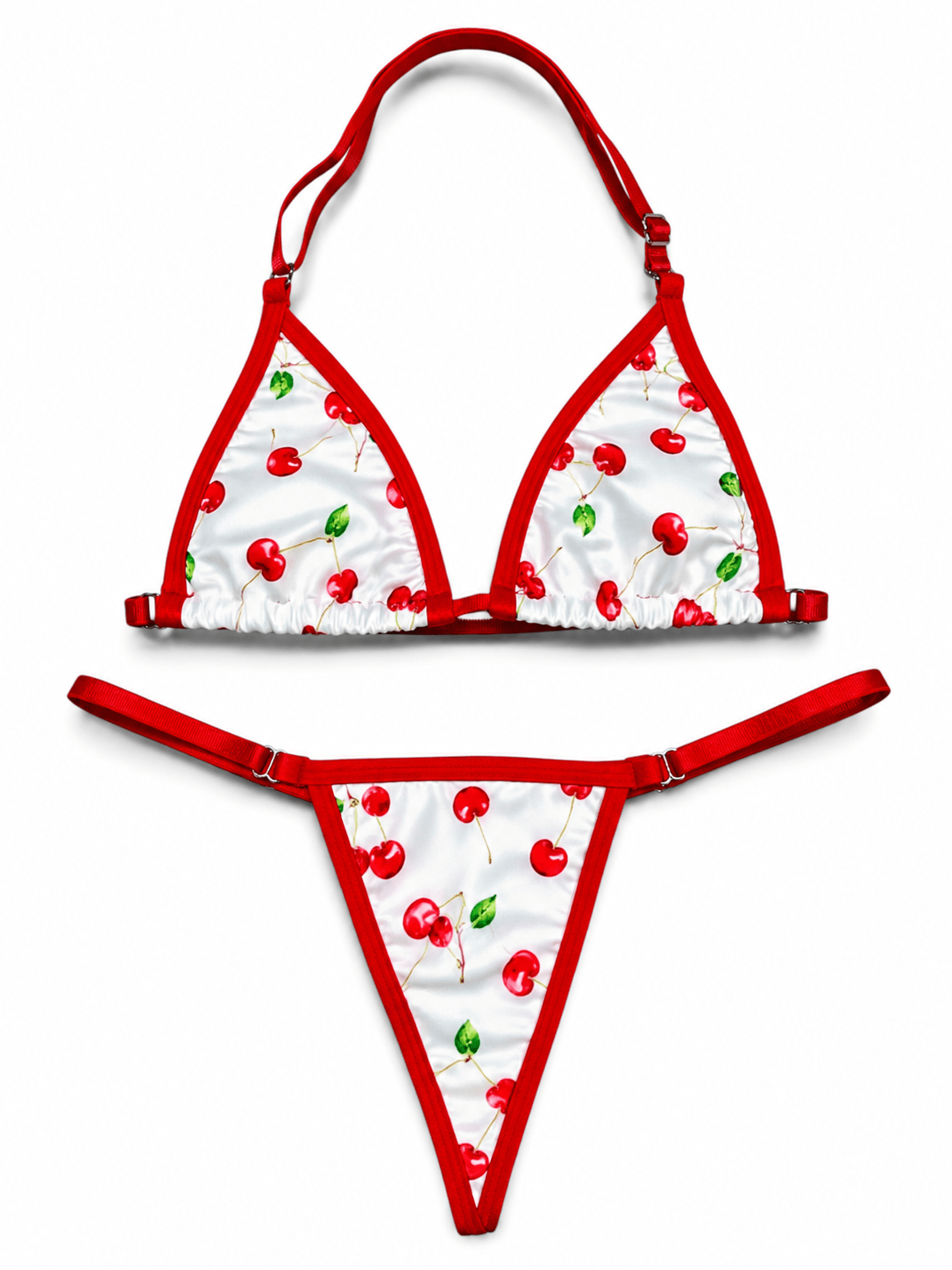 SUN KISSED TANNING BIKINI SET - CHERRY BOMB - Berry Beachy Swimwear