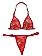 SUN KISSED TANNING BIKINI SET - CHERRY PICNIC - Berry Beachy Swimwear