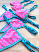 SUN KISSED TANNING BIKINI SET - FLAMINGO SPLASH - Berry Beachy Swimwear