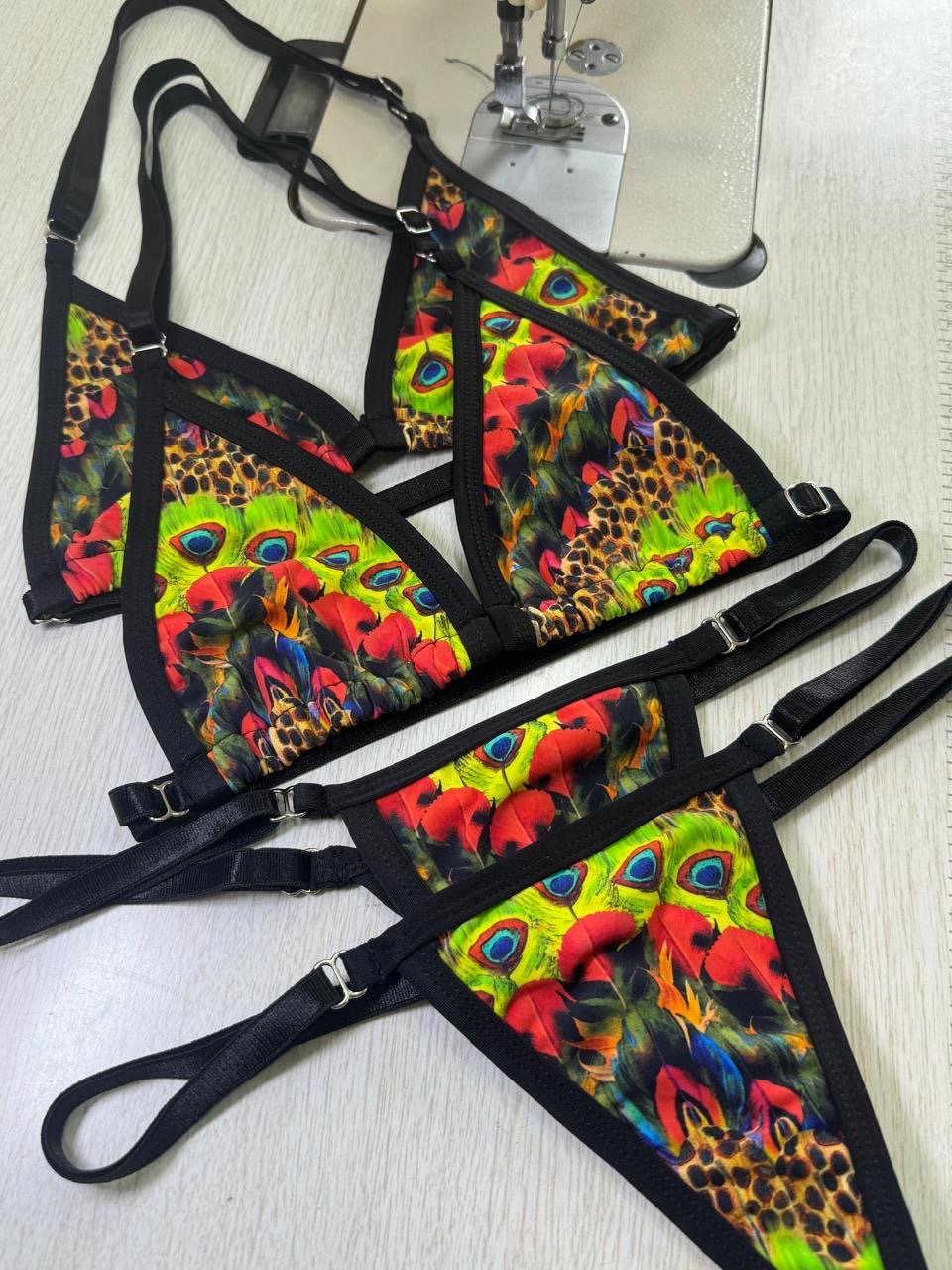 SUN KISSED TANNING BIKINI SET - PEACOCK PARADISE - Berry Beachy Swimwear