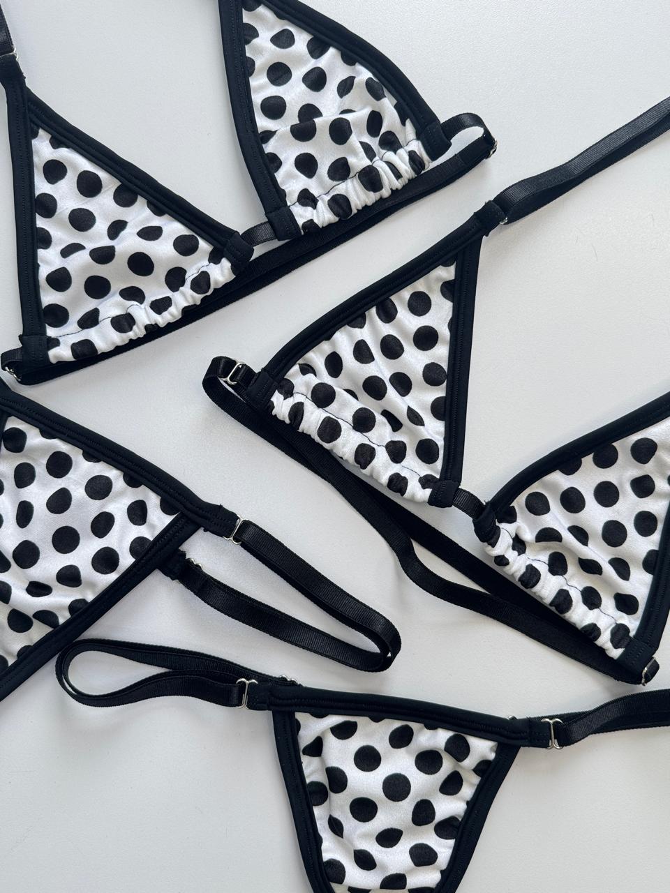 SUN KISSED TANNING BIKINI SET - POLKA PARADISE - Berry Beachy Swimwear