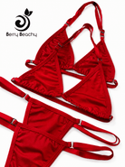 SUN KISSED TANNING BIKINI SET - SUNSET ROUGE - Berry Beachy Swimwear