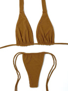 TEDDY RIBBED HALTER TOP - CARAMEL - Berry Beachy Swimwear