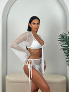 TULUM COVER UP TOP - WHITE - Berry Beachy Swimwear