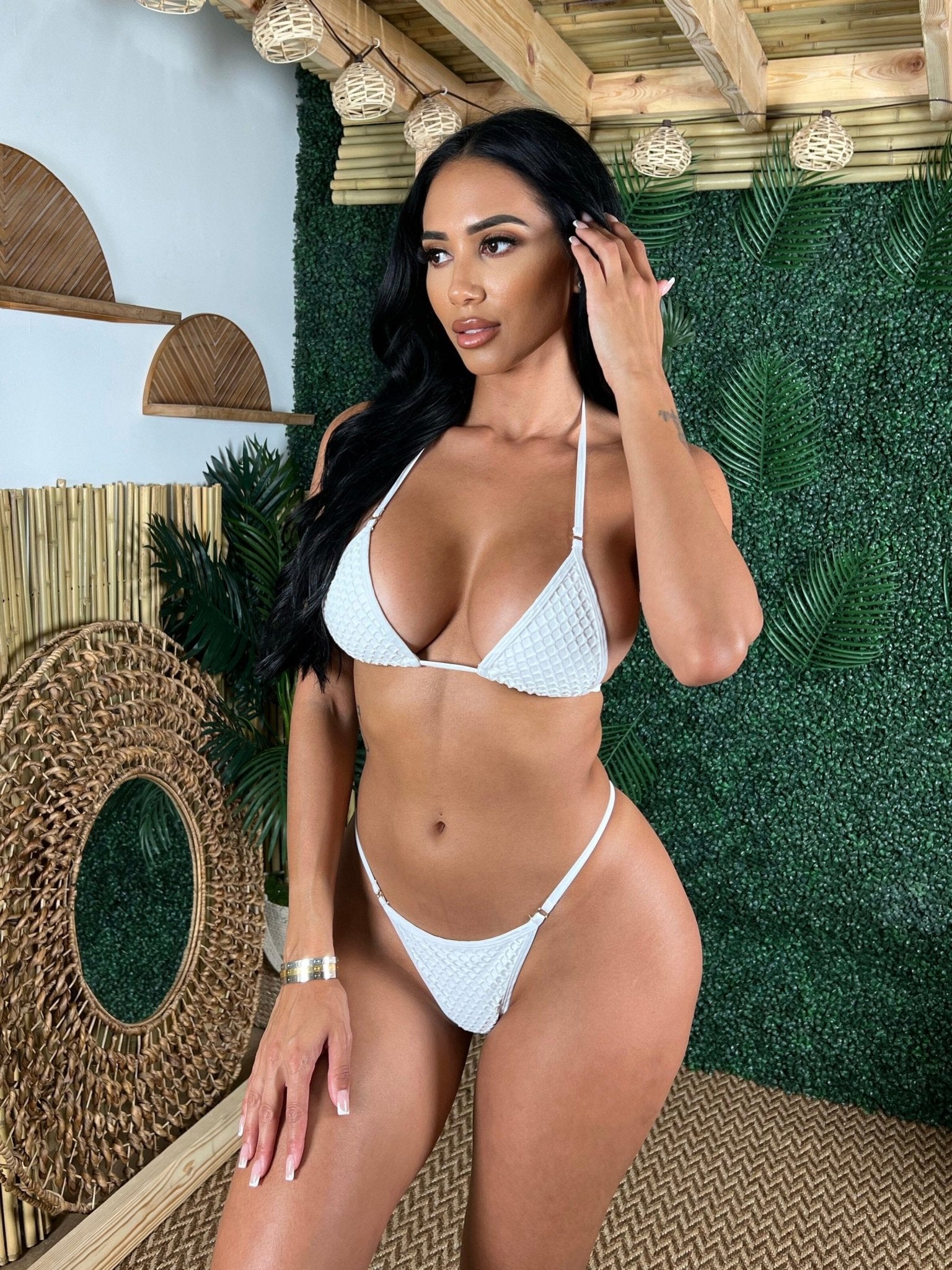 TULUM MICRO THONG - WHITE - Berry Beachy Swimwear