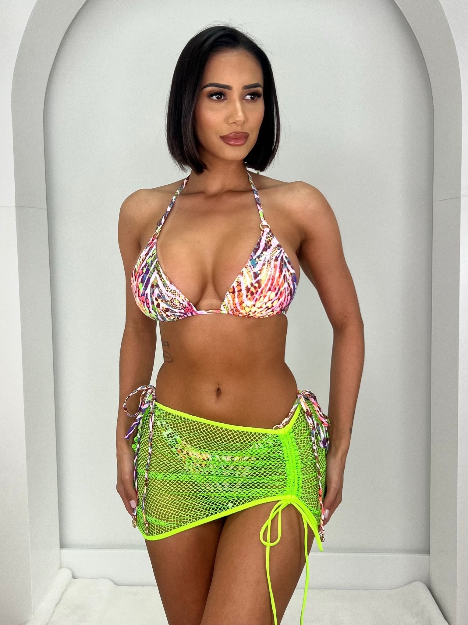 TULUM NEON SKIRT - NEON GREEN - Berry Beachy Swimwear