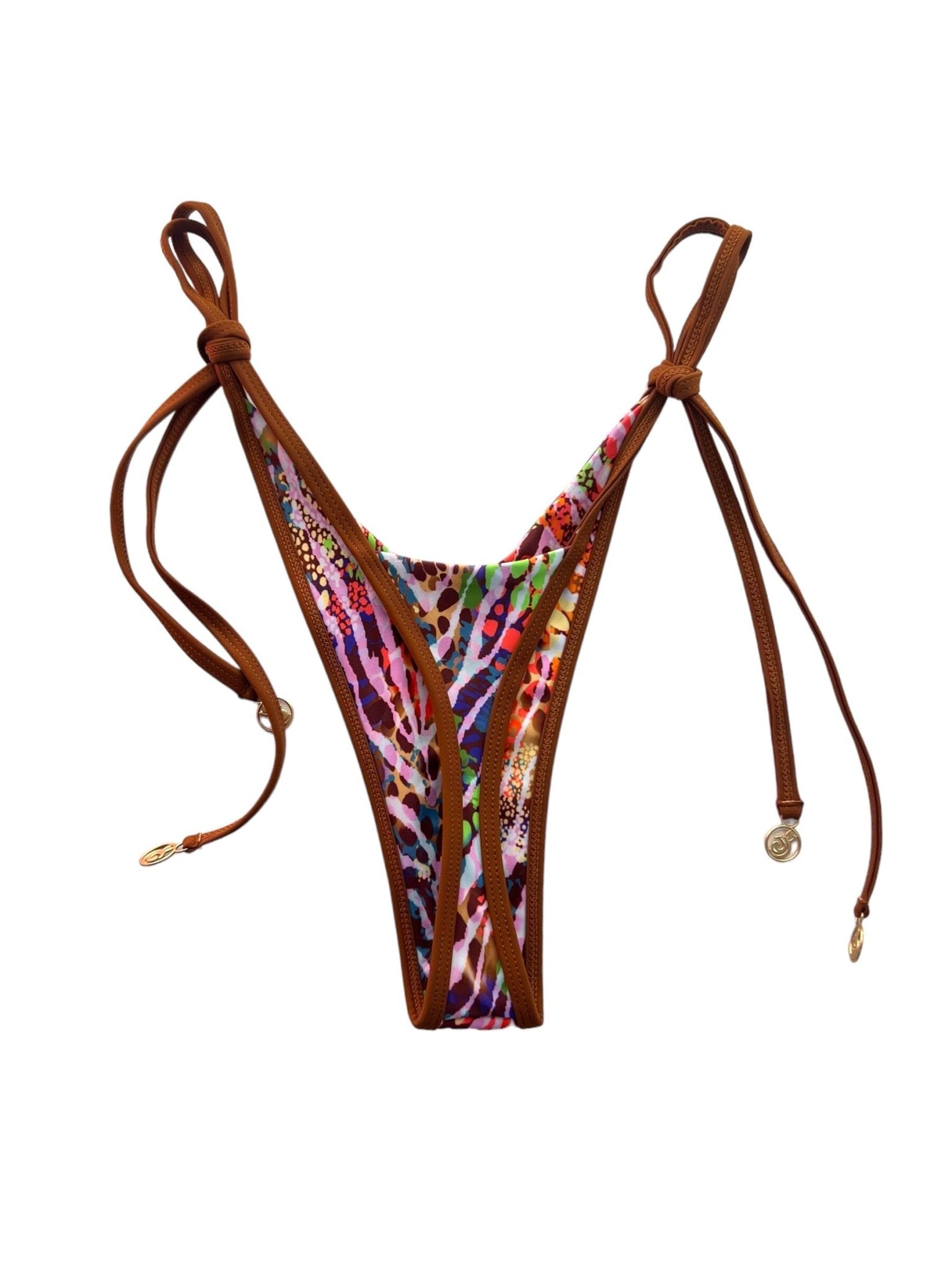 ZANZIBAR LINED V CUT THONG BOTTOM - Berry Beachy Swimwear