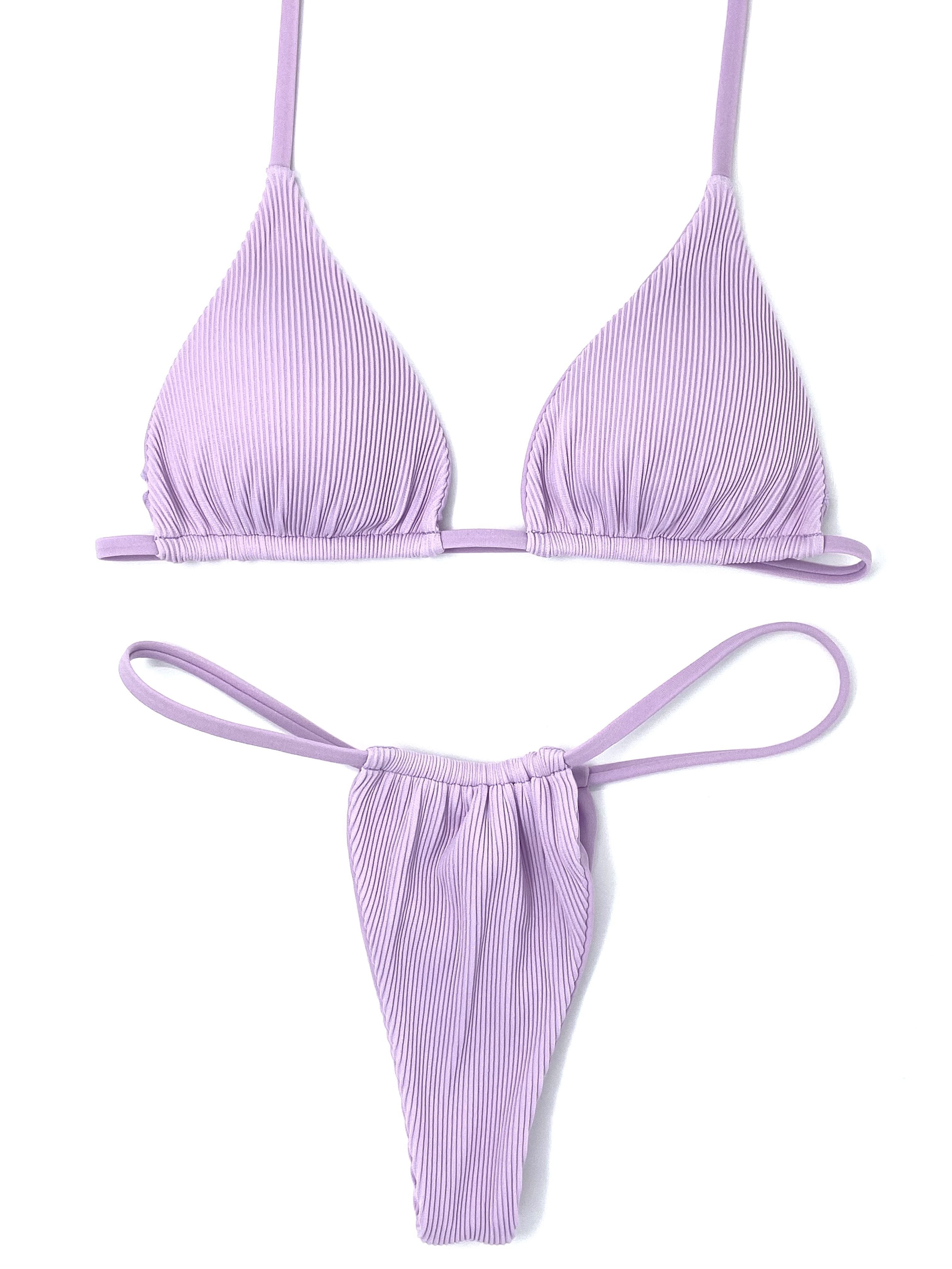 TAN KINI SLIDE BOTTOM - RIBBED BABY PURPLE