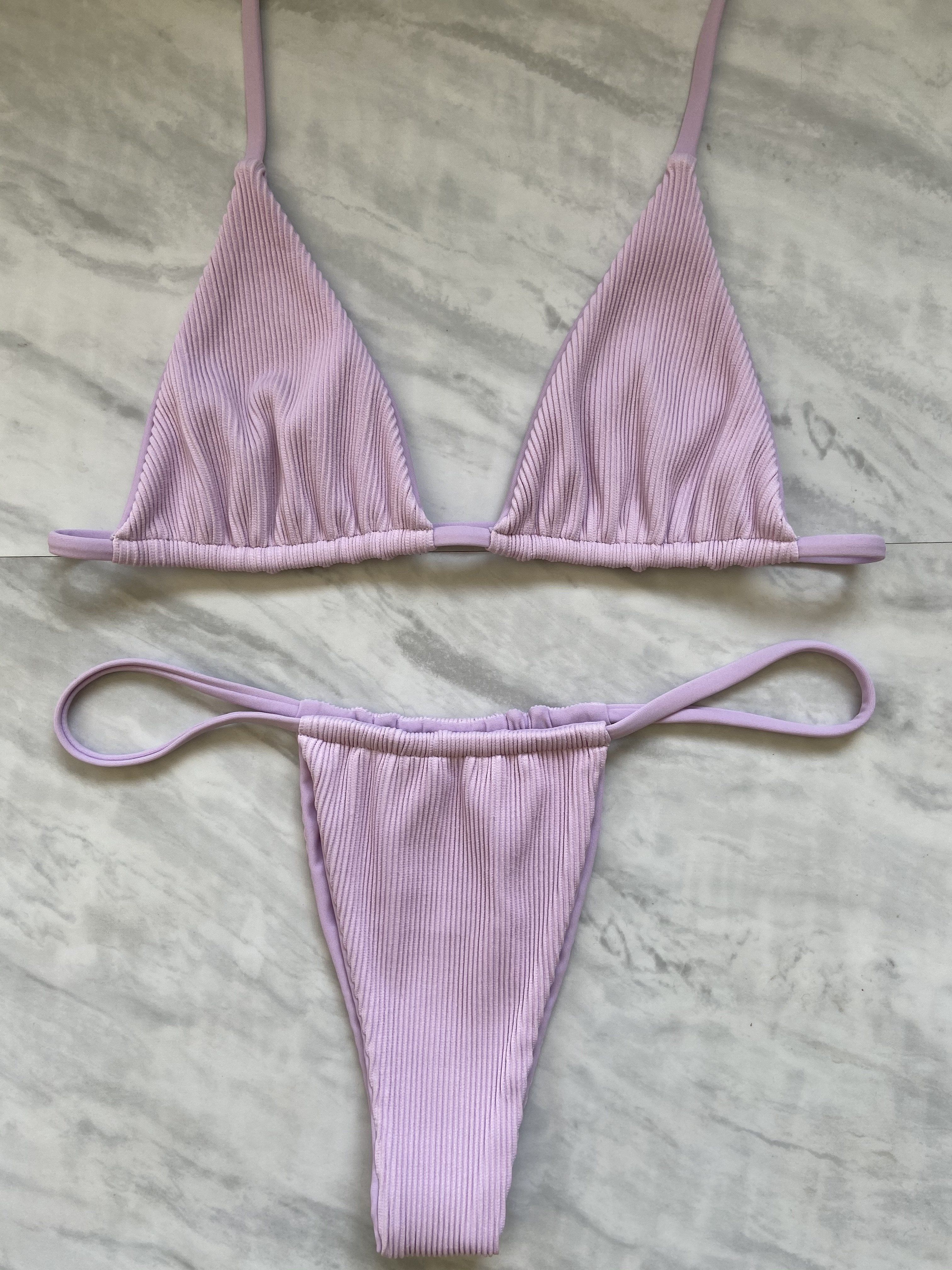 TAN KINI SLIDE BOTTOM - RIBBED BABY PURPLE