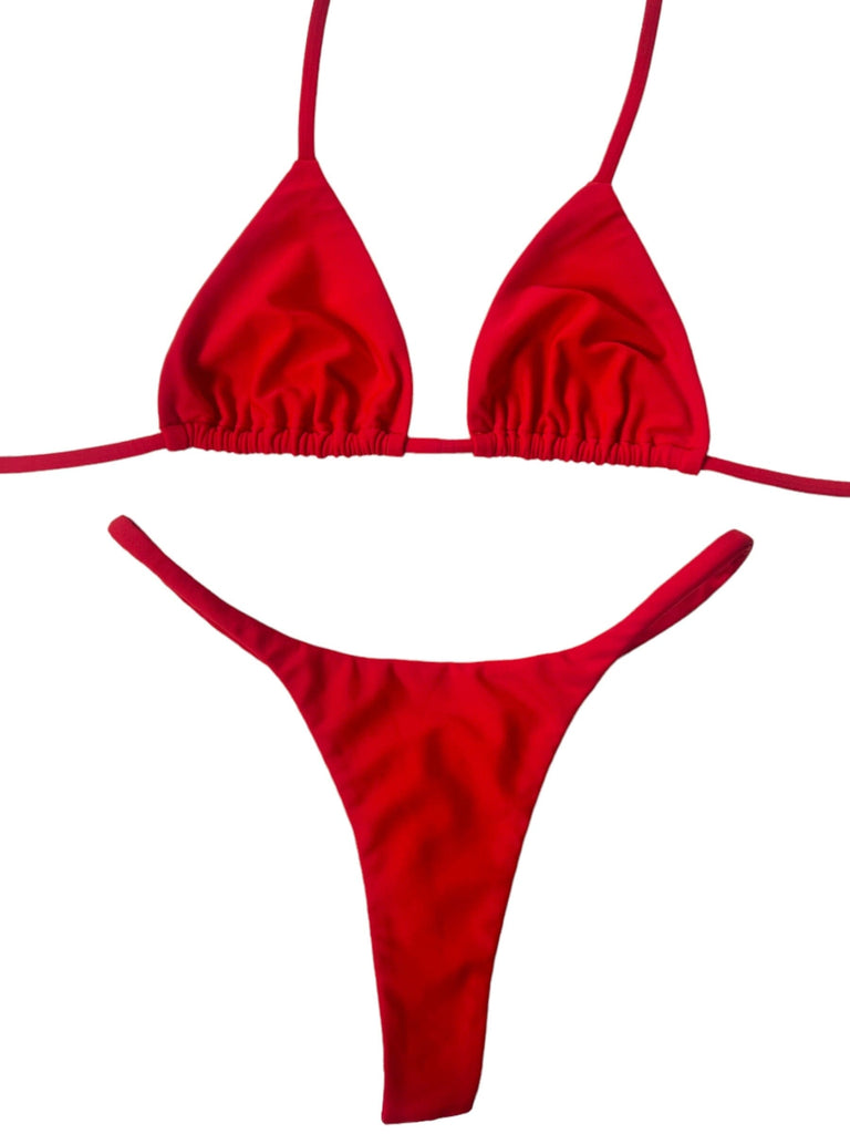 SEAMLESS TRIANGLE TOP- RED - Berry Beachy Swimwear