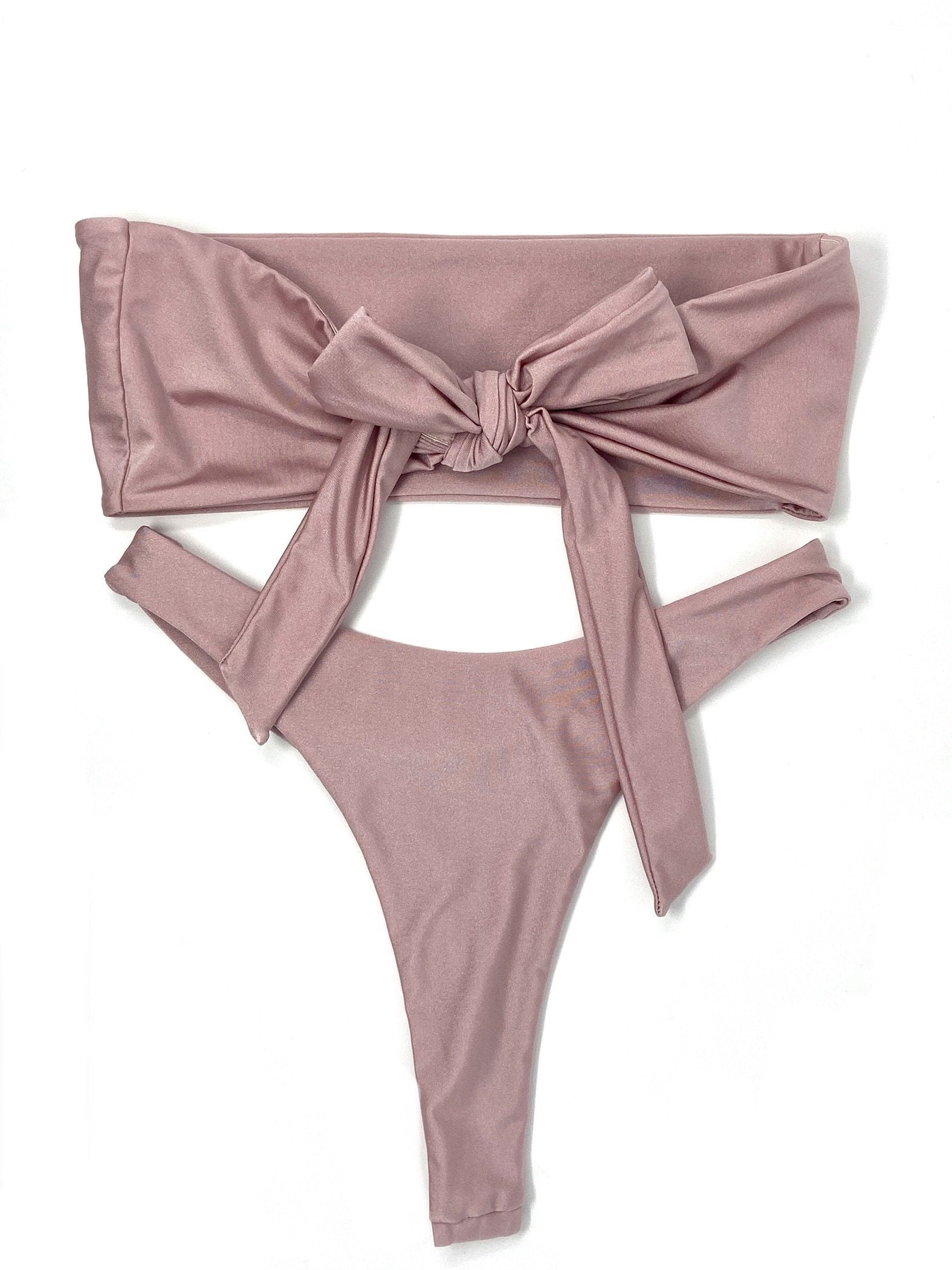 MILAN HIGH LEG THONG BOTTOM - BLUSH