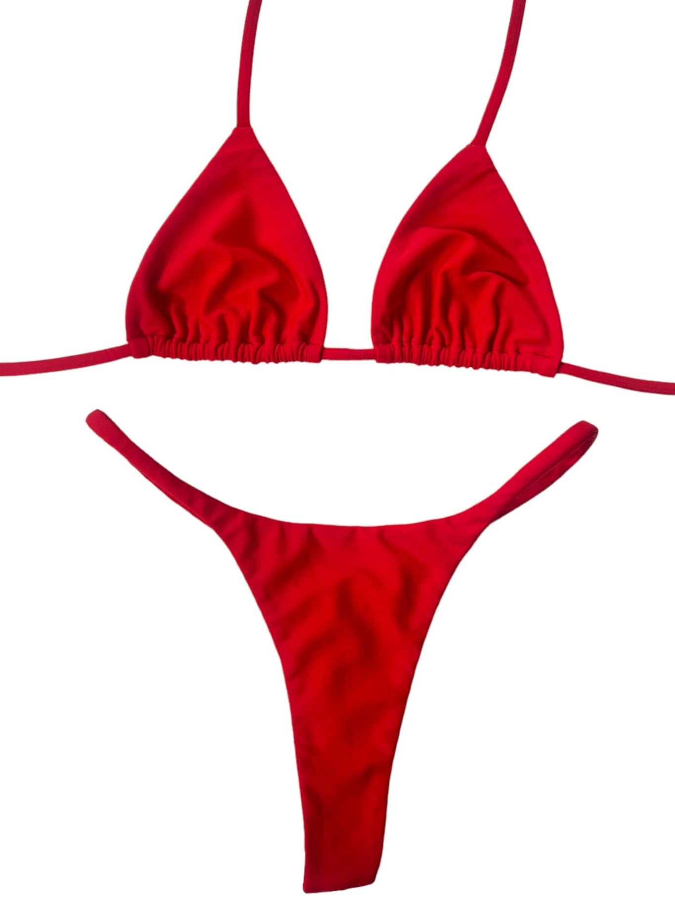 DIPPED SEAMLESS THONG BOTTOM- RED - Berry Beachy Swimwear