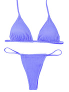 TAN KINI TRIANGLE TOP - RIBBED LAVENDER