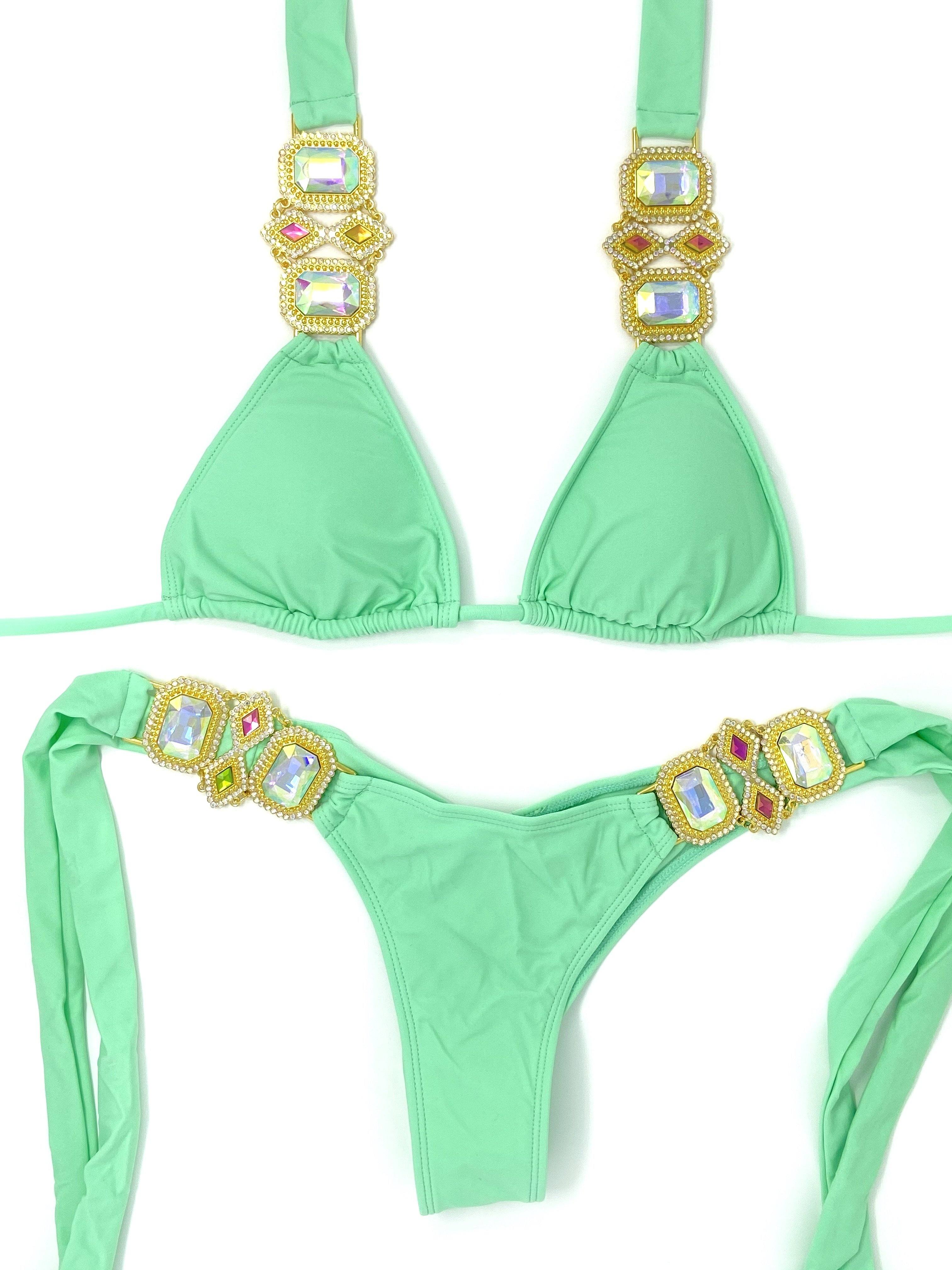 BIJOU TRIANGLE TOP- SEA GREEN