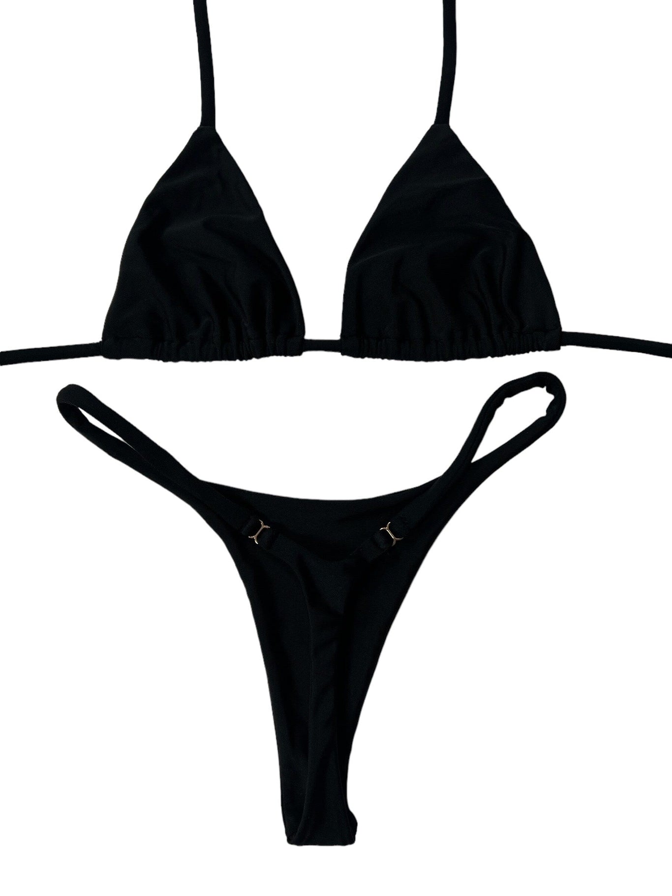 SEAMLESS TRIANGLE TOP- BLACK - Berry Beachy Swimwear