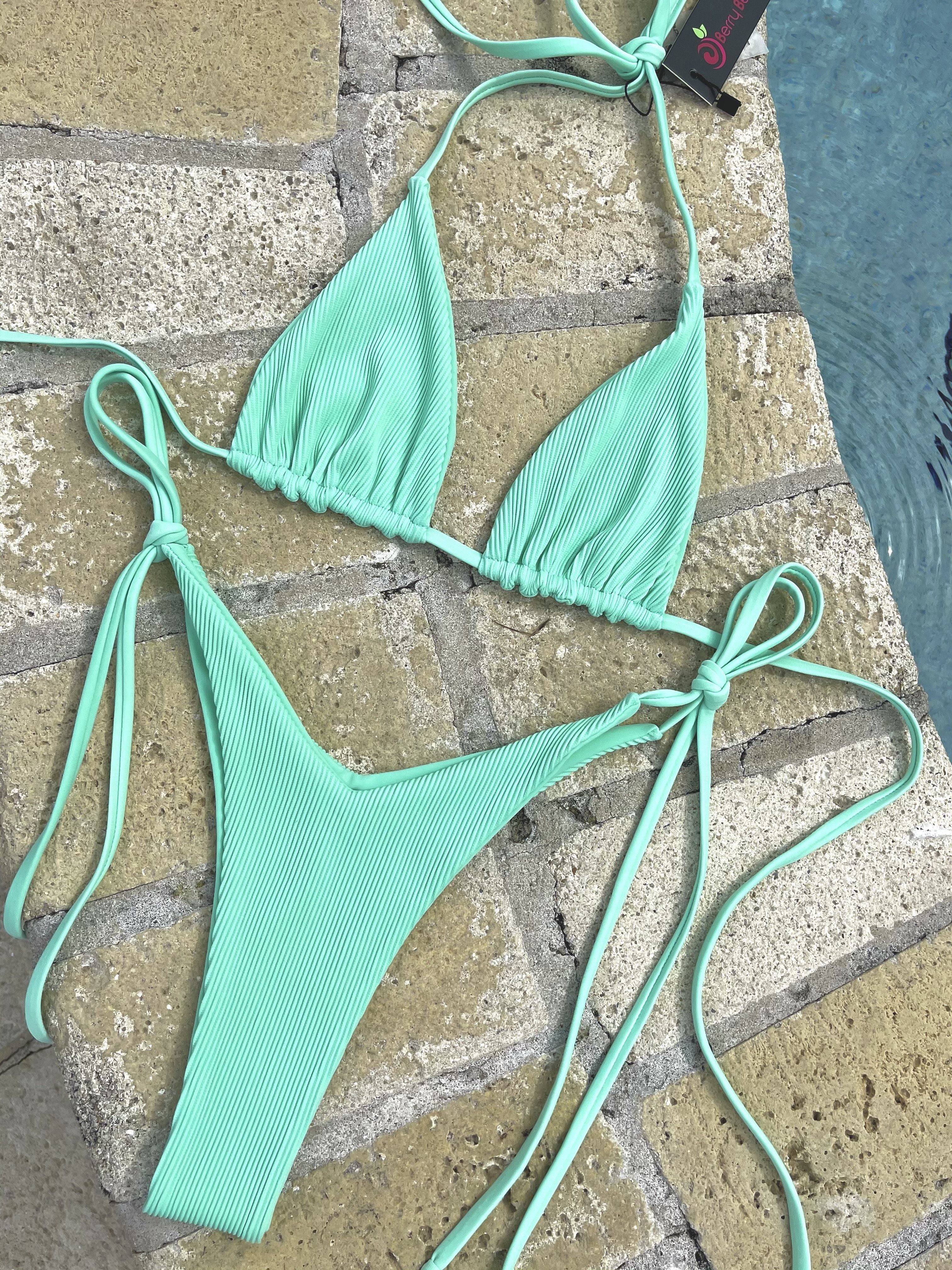 ARISTA V CUT BOTTOM - RIBBED SEA GREEN